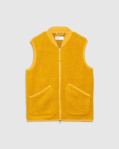Zip Waistcoat Yellow Wool Fleece