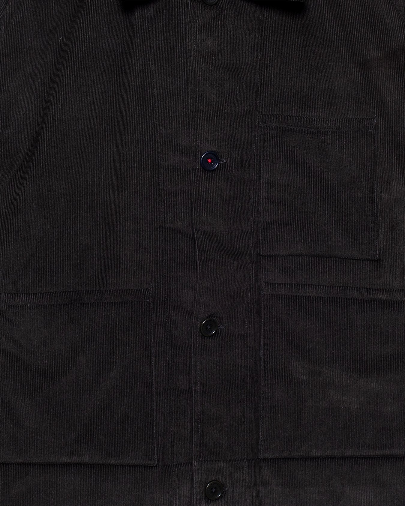 Bodhi 4 Button Quilted Jacket Dark Green Corduroy CORD14