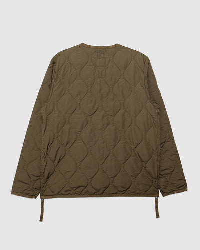 Military W-Zip V Neck Down Jacket Dark Olive