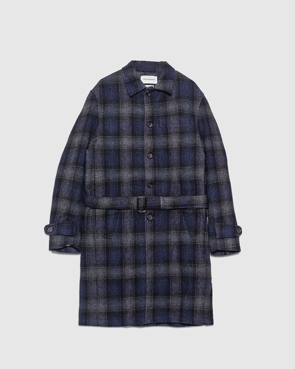 Grandpa Coat Combre Wool - Navy/Grey