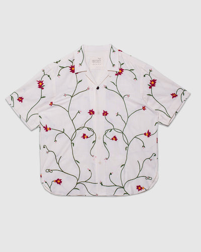 Ronen Shirt Hand Embroidery - Natural