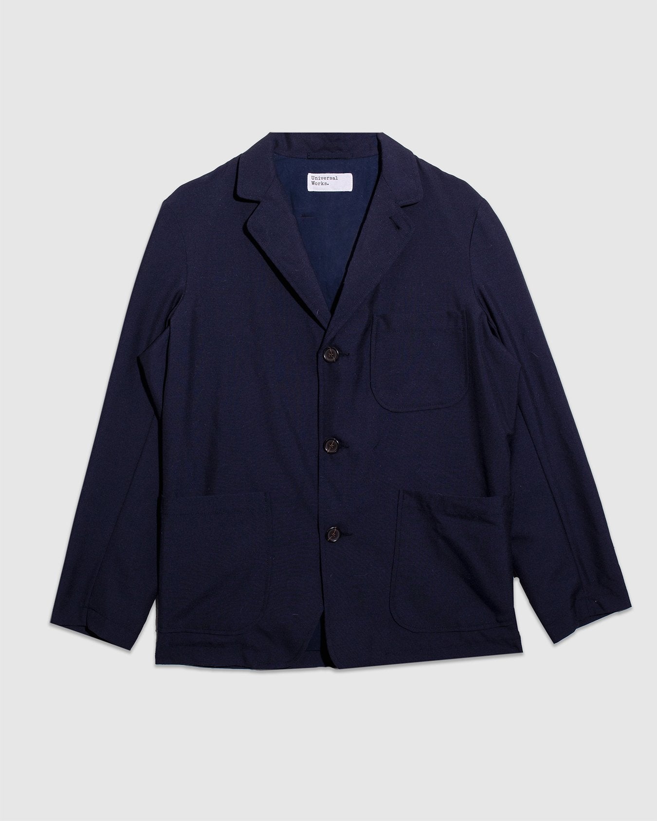 Three Button Jacket Tropical Suiting - Navy