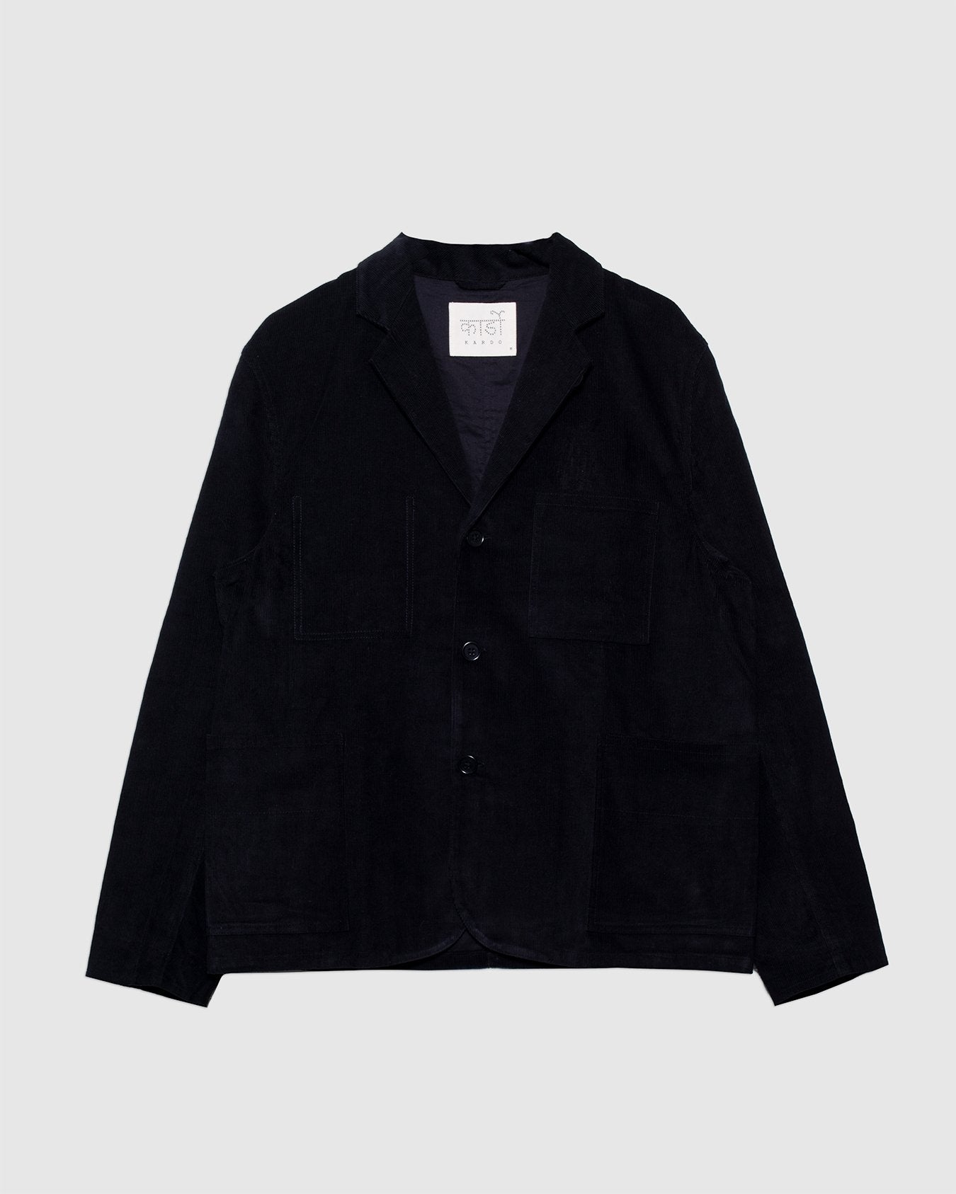 Somesh 3 Button Blazer Black Corduroy CORD14
