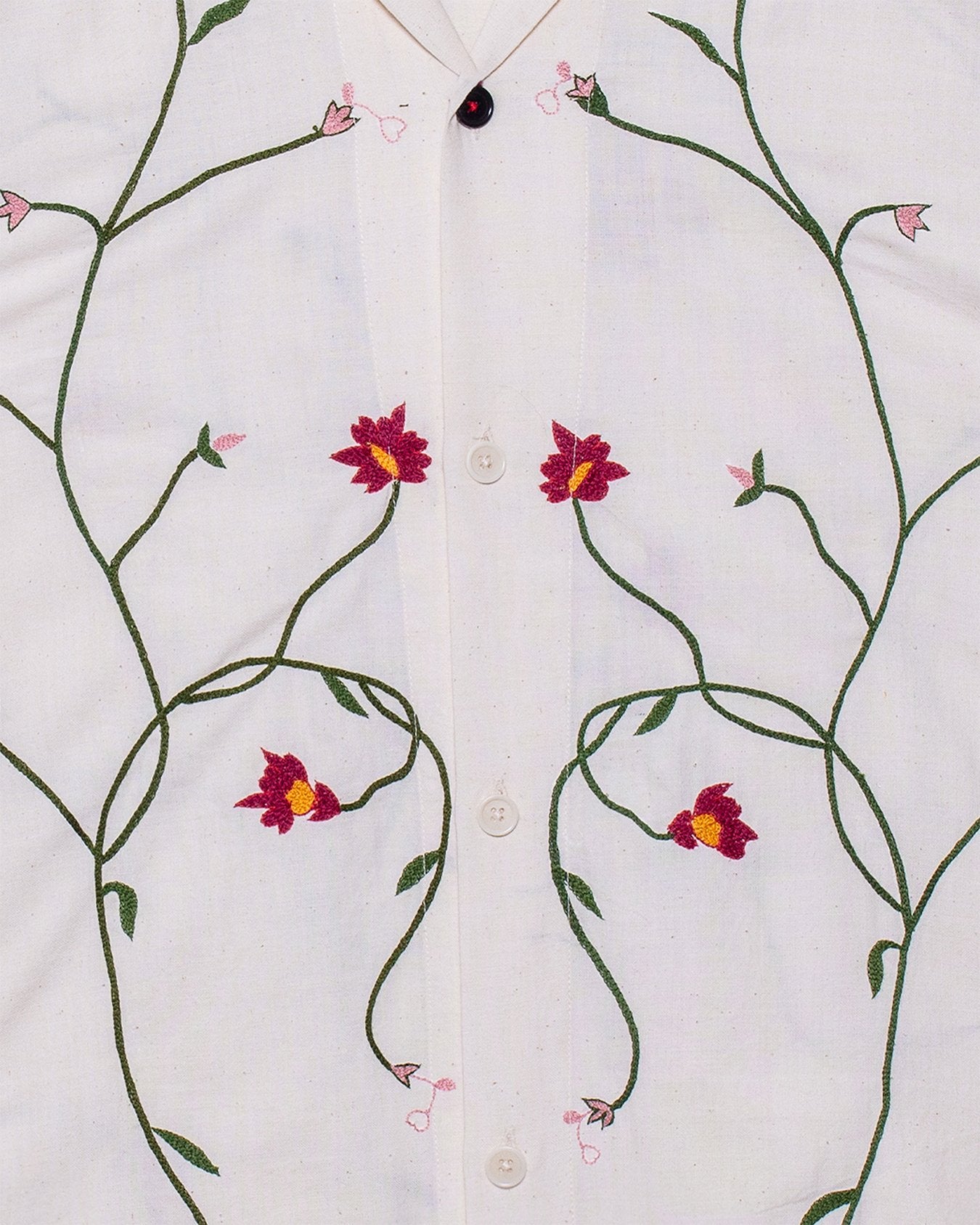 Ronen Shirt Hand Embroidery - Natural