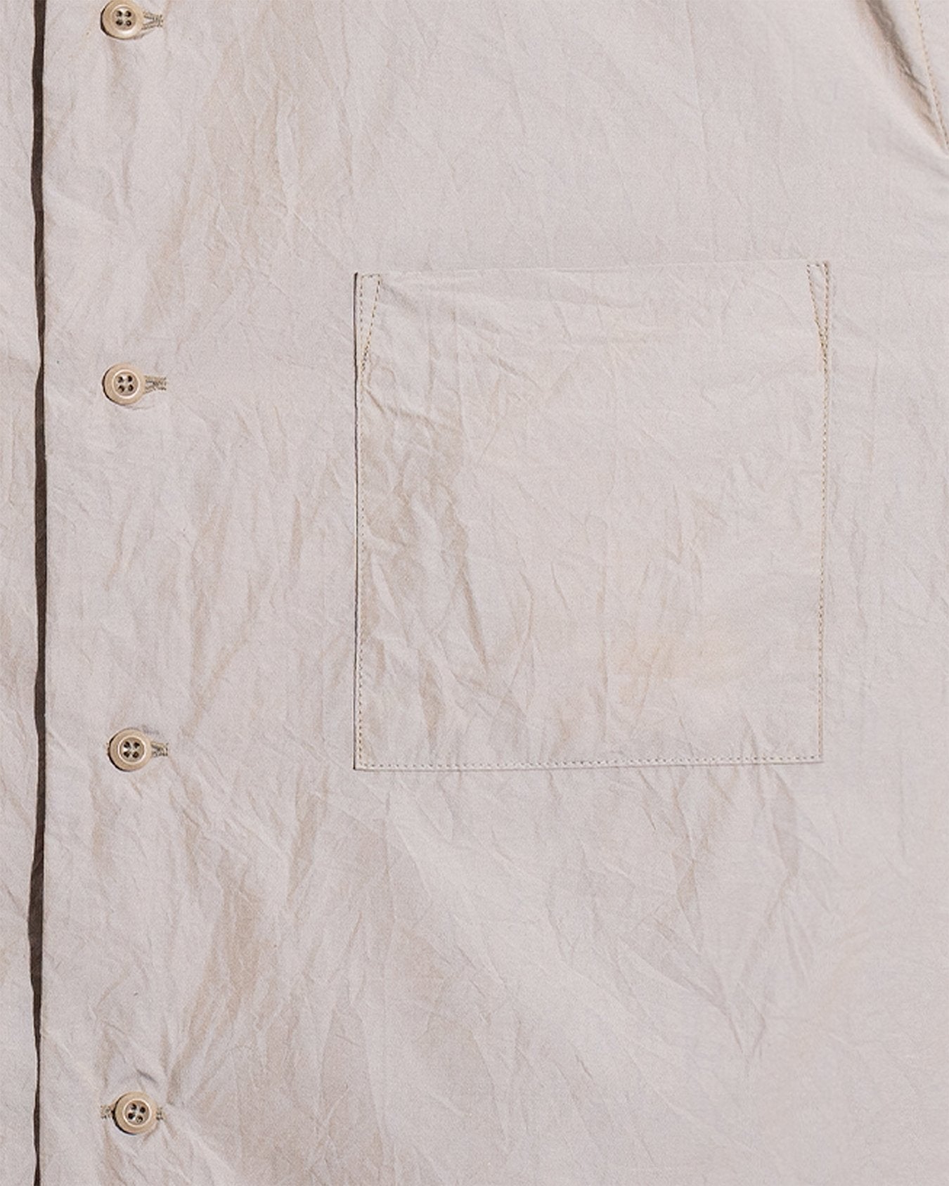 Crinkle Typewriter Open Collar Shirt - Gray