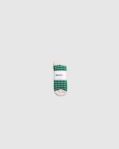 Gingham Check Socks - Green