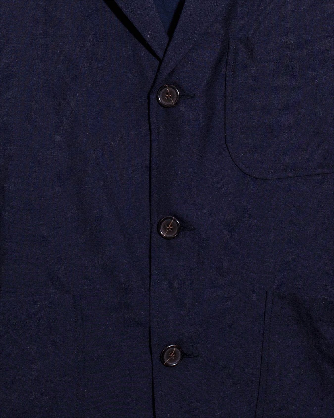 Three Button Jacket Tropical Suiting - Navy