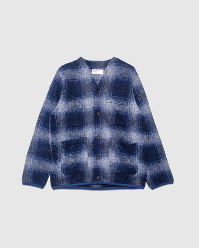 Fresco Fleece Cardigan - Navy/ Grey