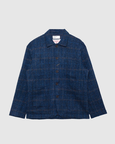 Bakers C Jacket Navy Harris Tweed Plaid