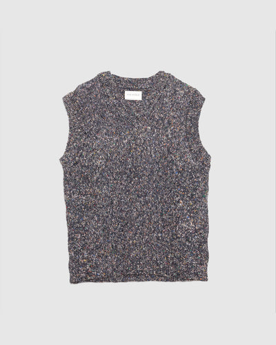 Pinto Knitted Vest Grey Multi Fleck