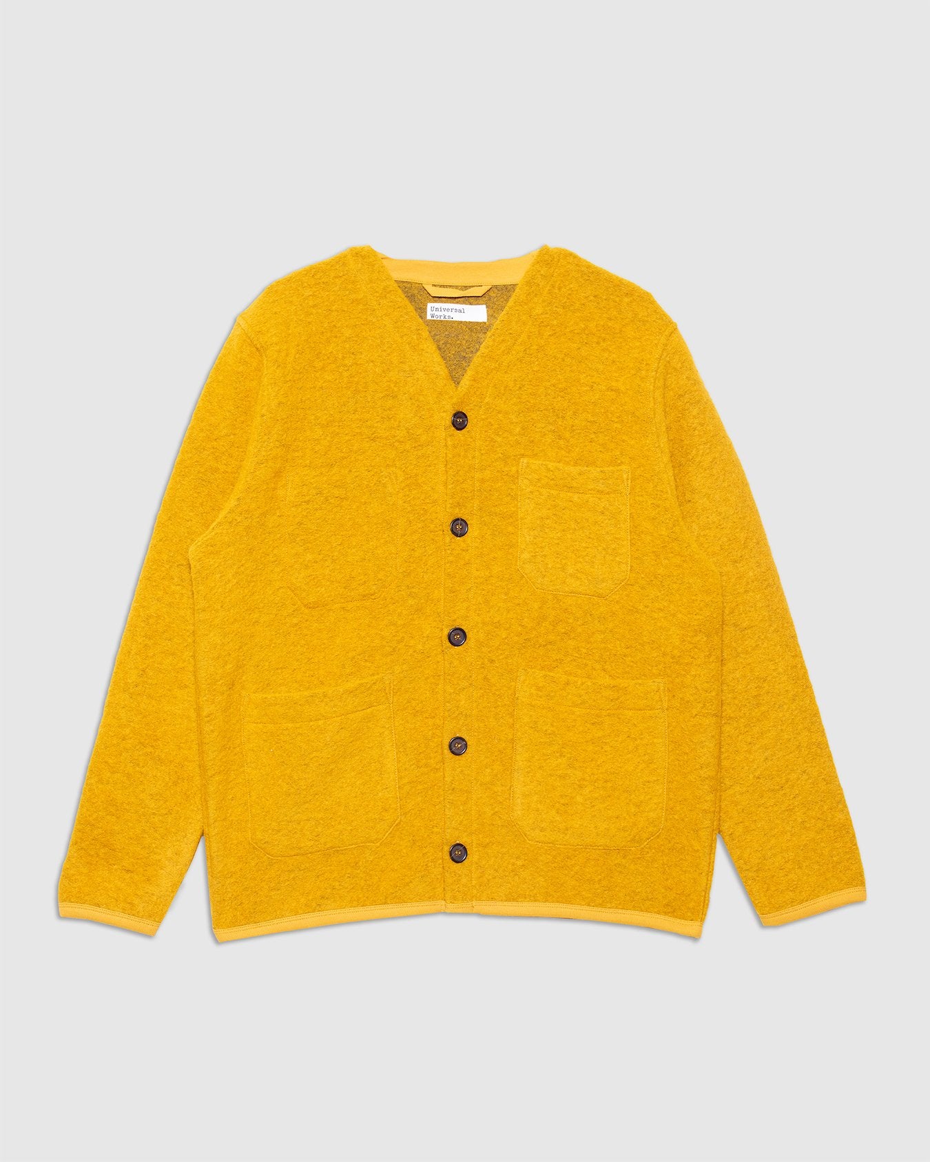 Cardigan Yellow Wool Fleece