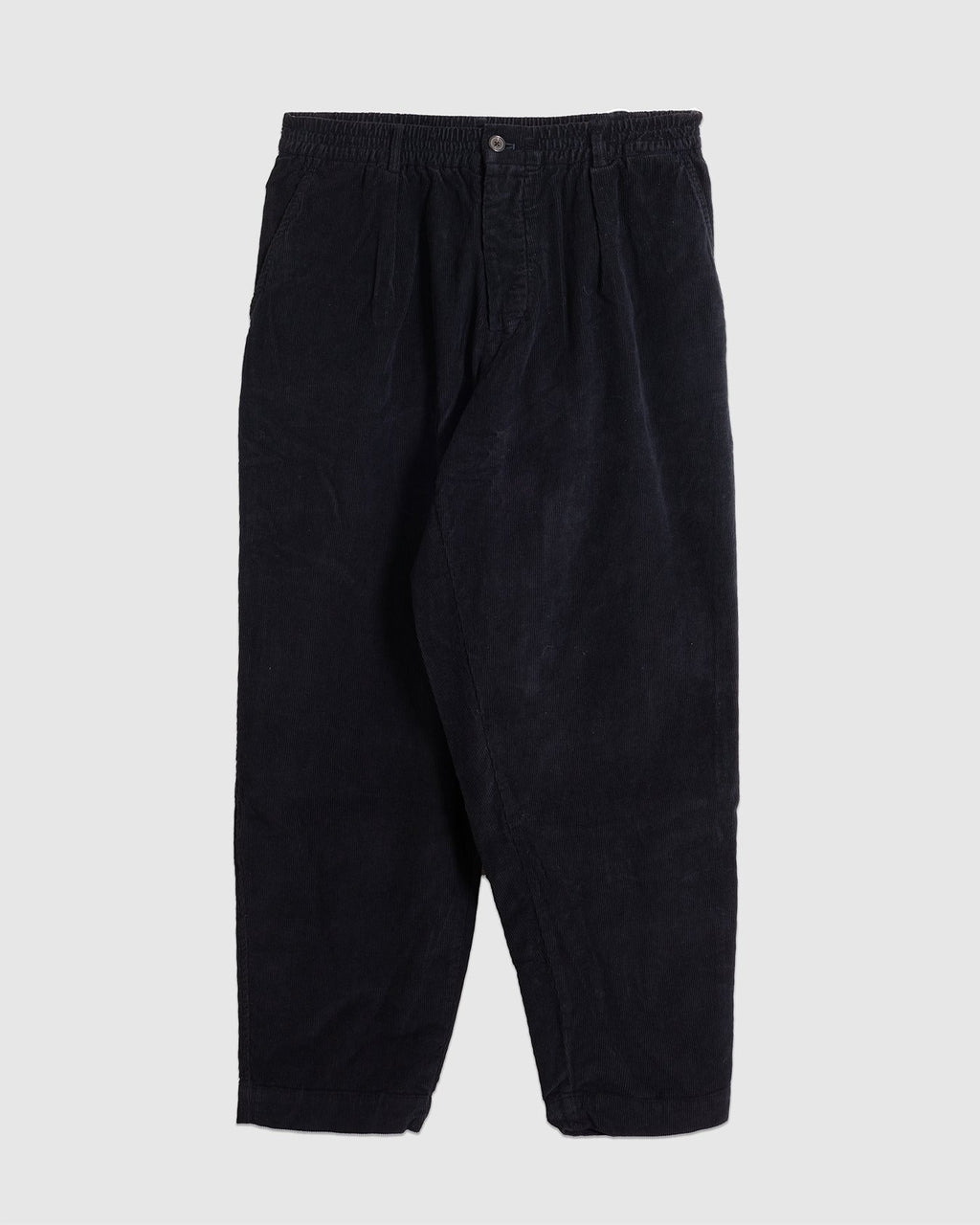 Pleated Track Pant Cat Cord Black