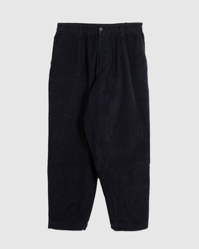 Pleated Track Pant Cat Cord Black
