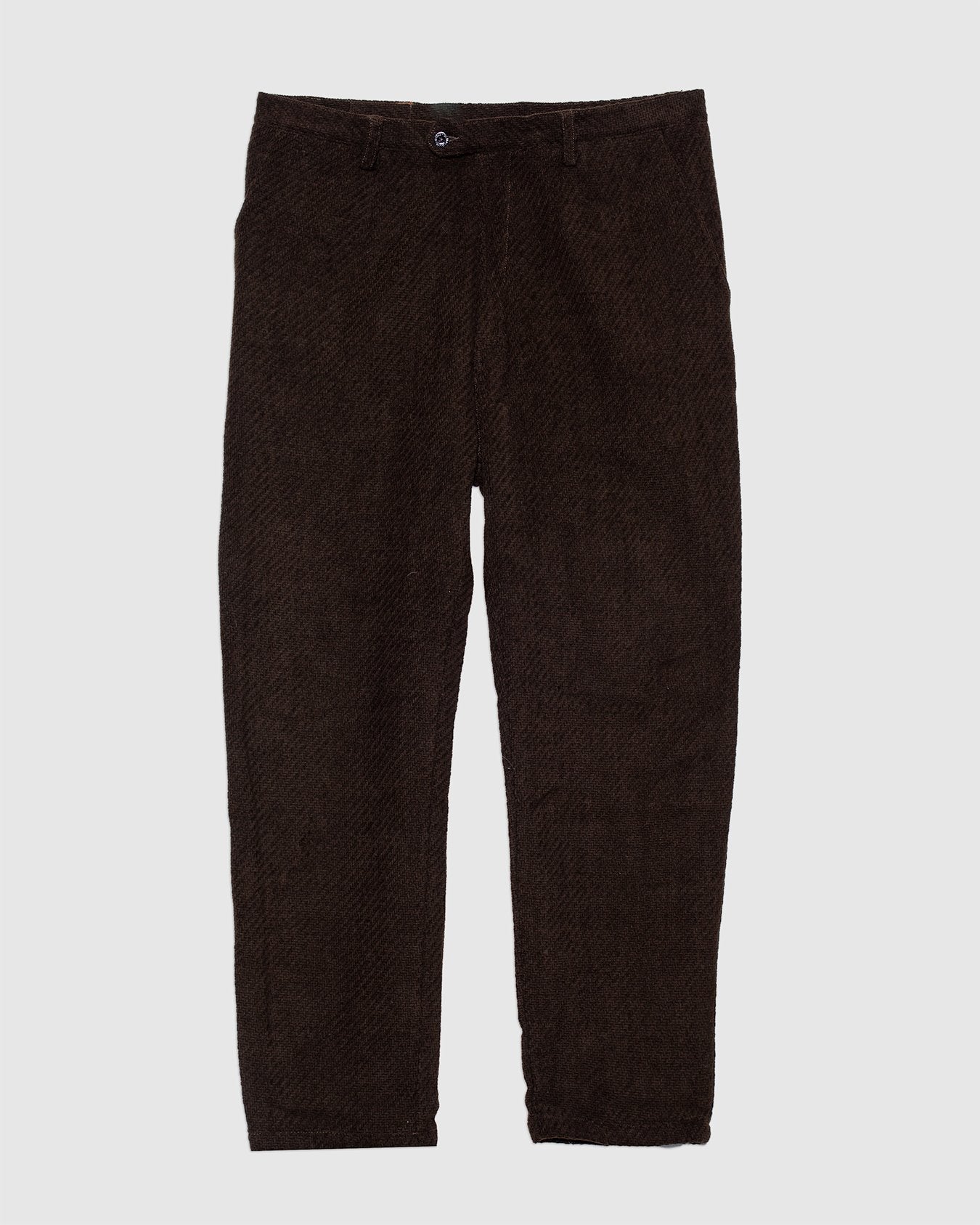 Seabiscuit Wide Trousers Trama Brown Wool/ Cotton