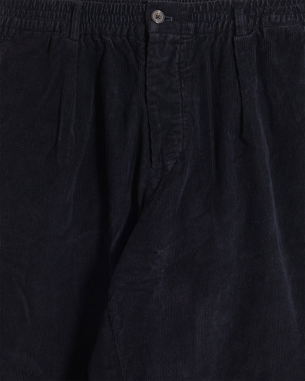 Pleated Track Pant Cat Cord Black