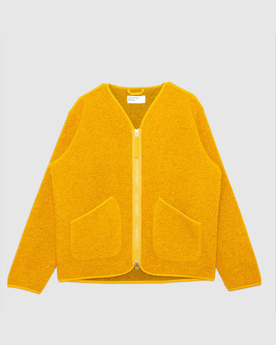 Zip Liner Jacket Yellow Wool Fleece