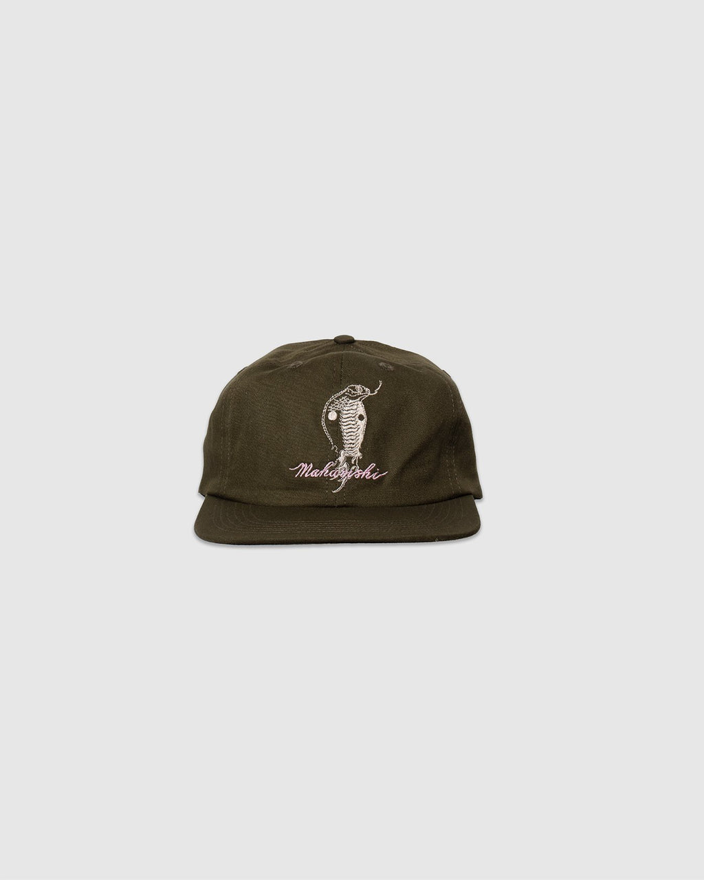 Year of the Snake Embroidery 6 Panel Cap - Olive