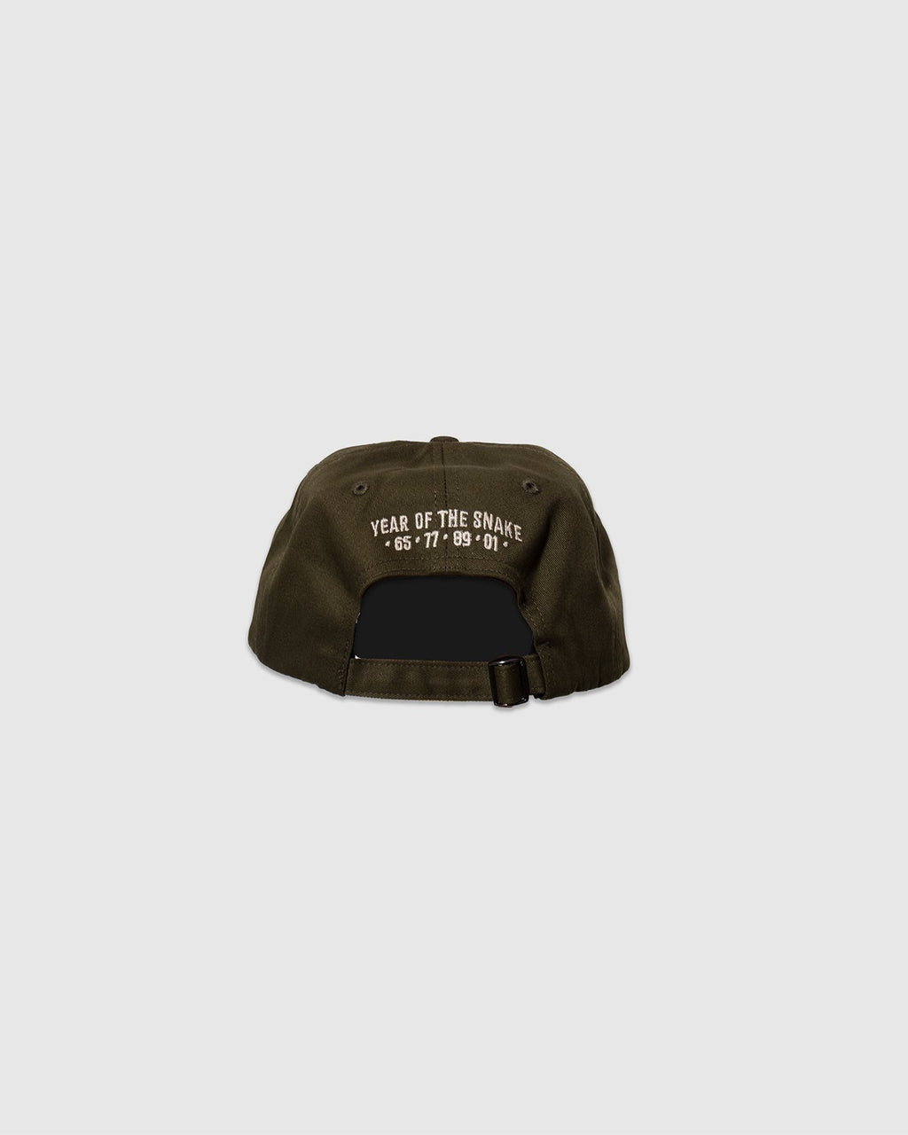 Year of the Snake Embroidery 6 Panel Cap - Olive