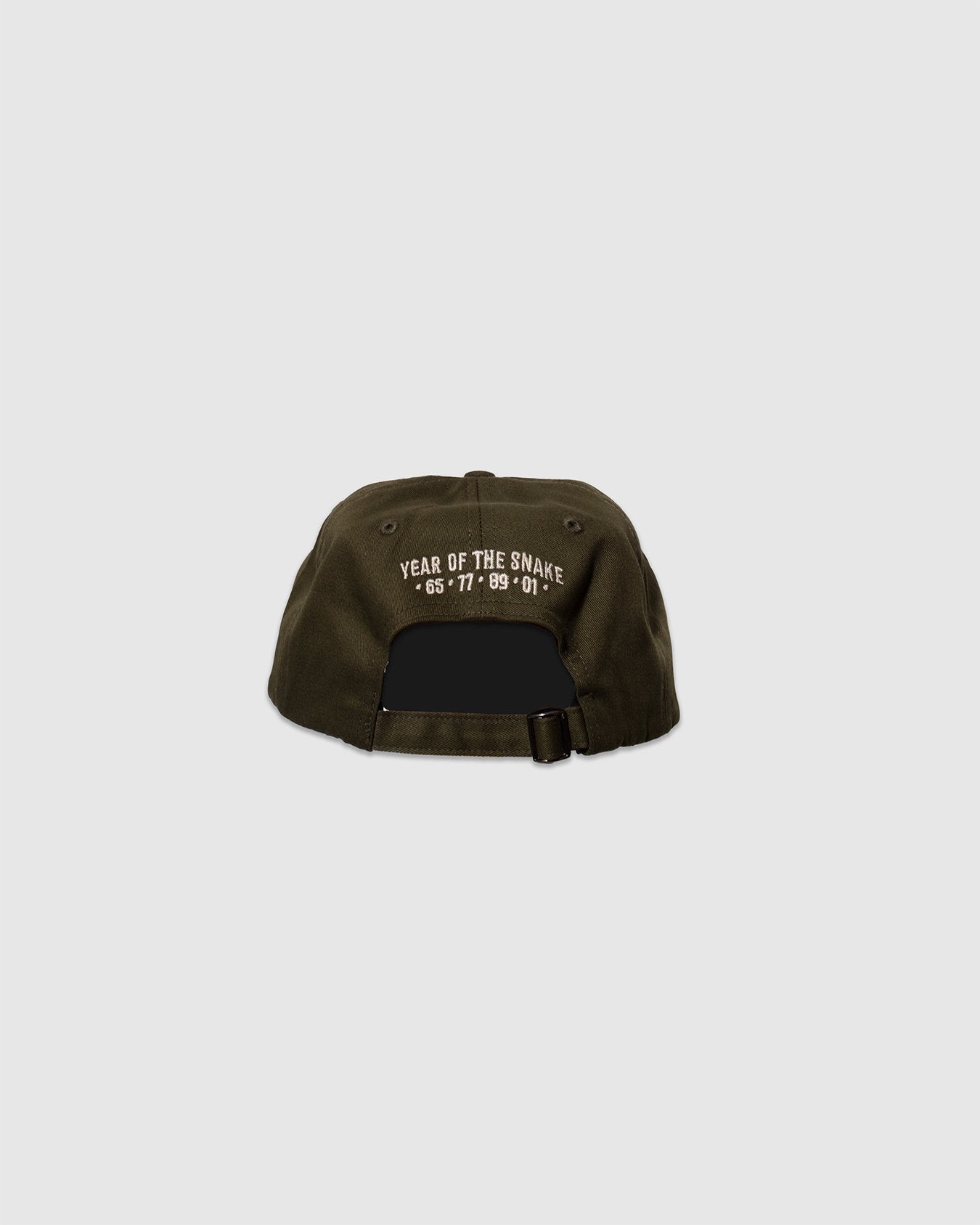 Year of the Snake Embroidery 6 Panel Cap - Olive