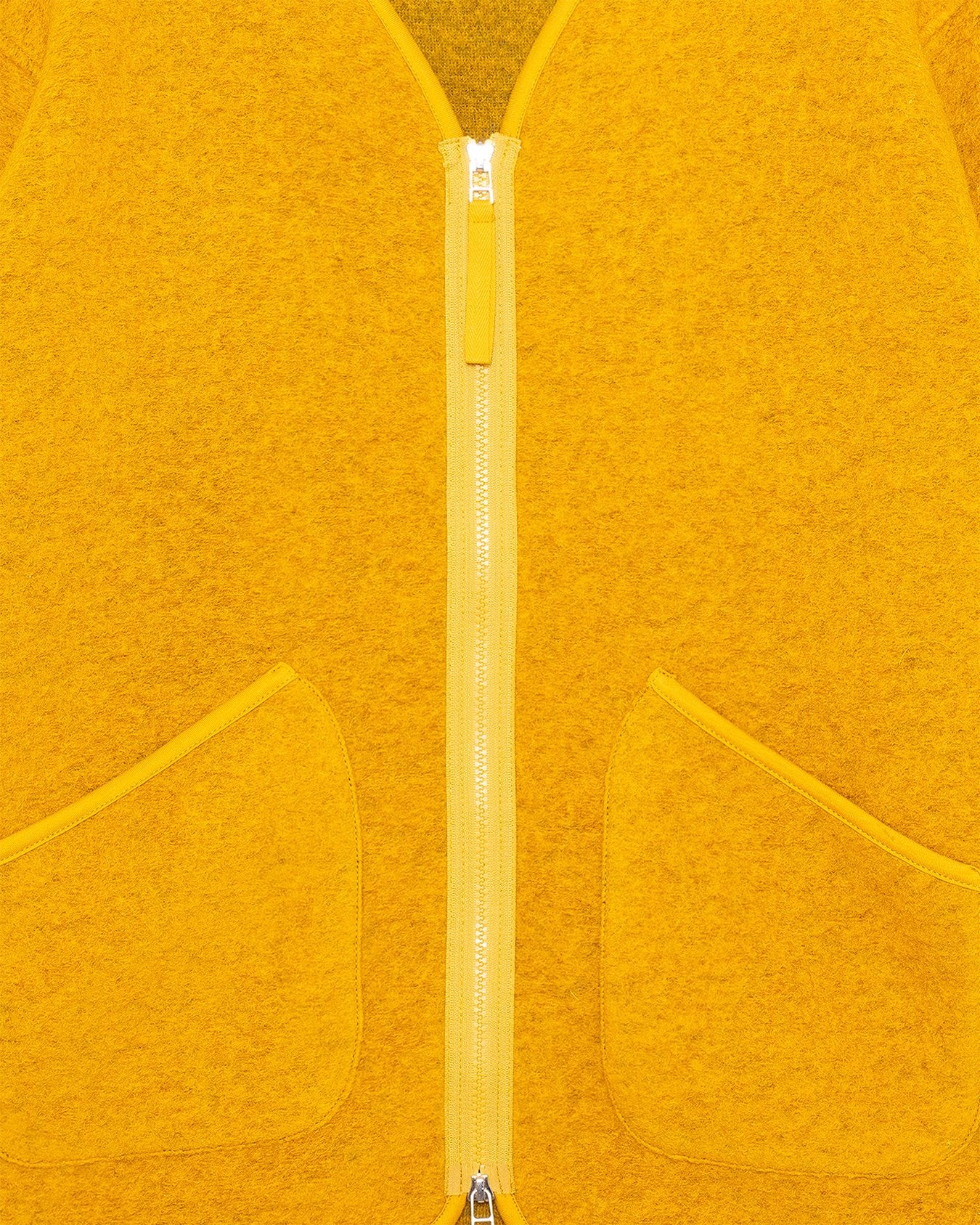 Zip Liner Jacket Yellow Wool Fleece