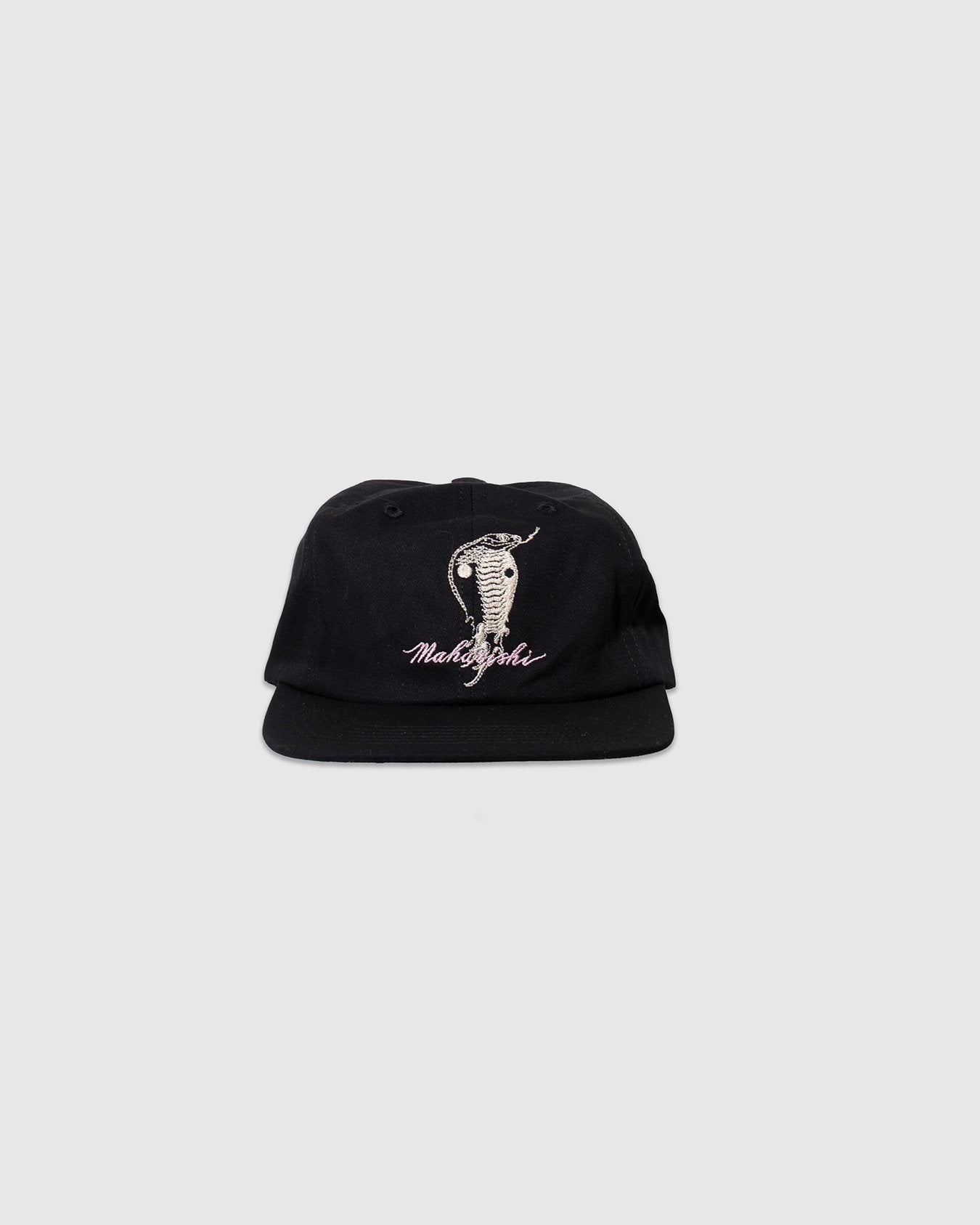 Year of the Snake Embroidery 6 Panel Cap -Black