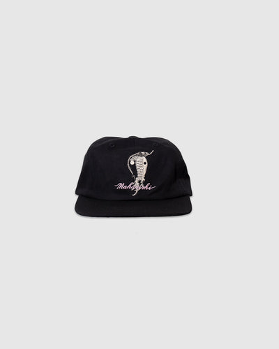 Year of the Snake Embroidery 6 Panel Cap -Black