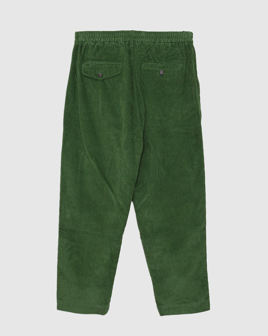Pleated Track Pant Green Corduroy