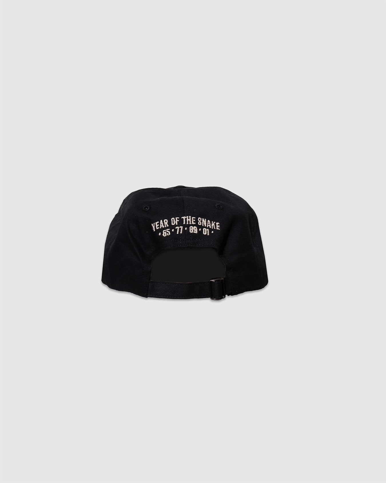 Year of the Snake Embroidery 6 Panel Cap -Black