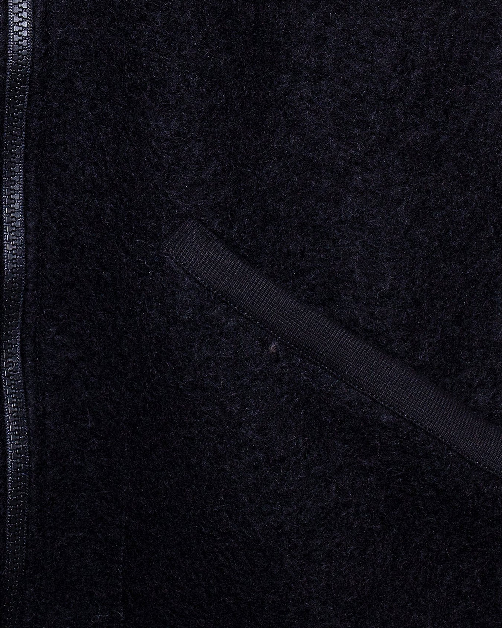 Zip Waistcoat Black Wool Fleece