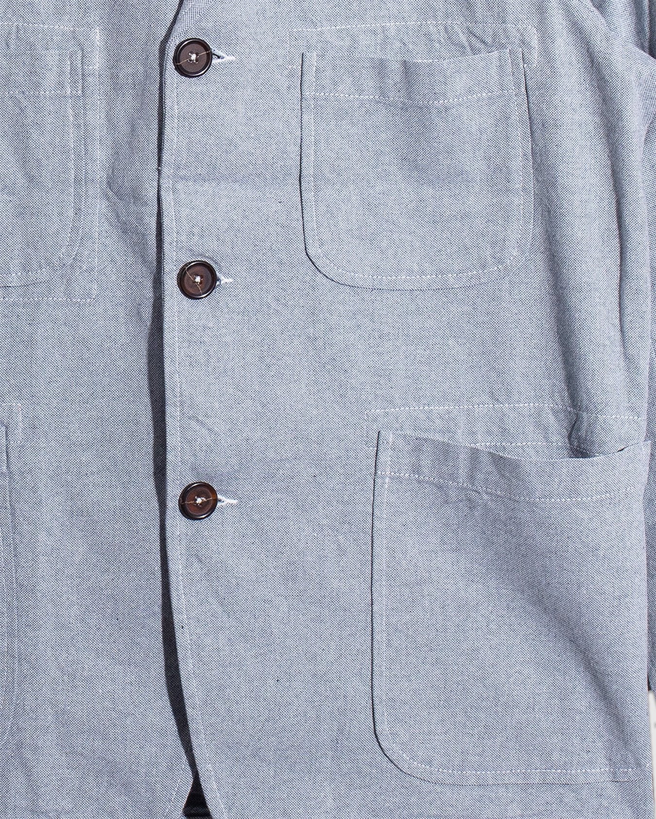 Five Pocket Jacket Reworked Jean Cloth - Indigo