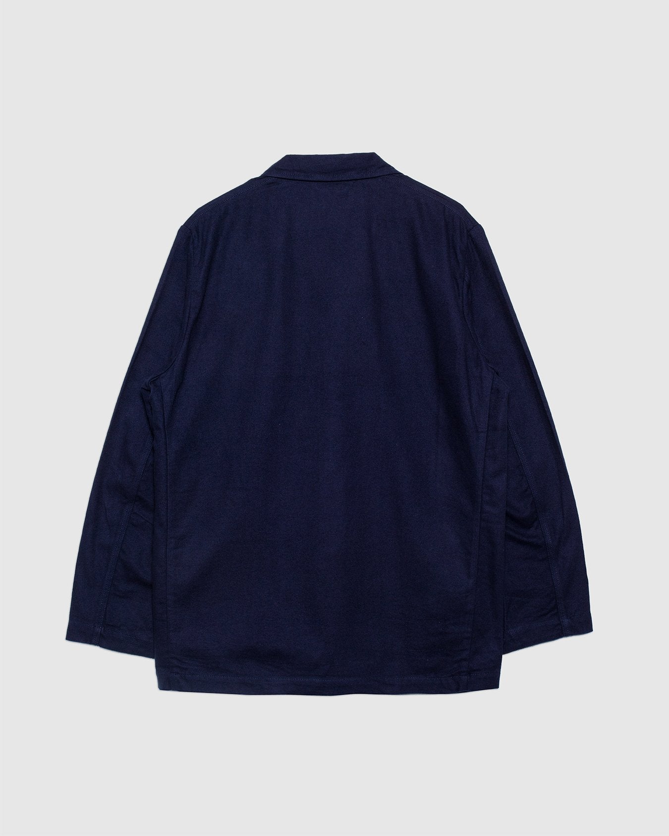 Three Button Jacket Navy Brushed Moleskin