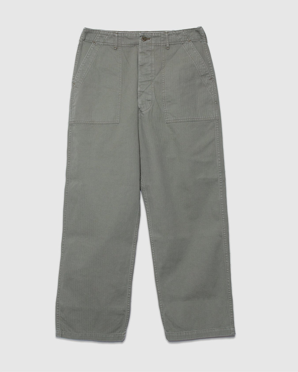Herringbone Twill Summer Fatigue Pants - Green
