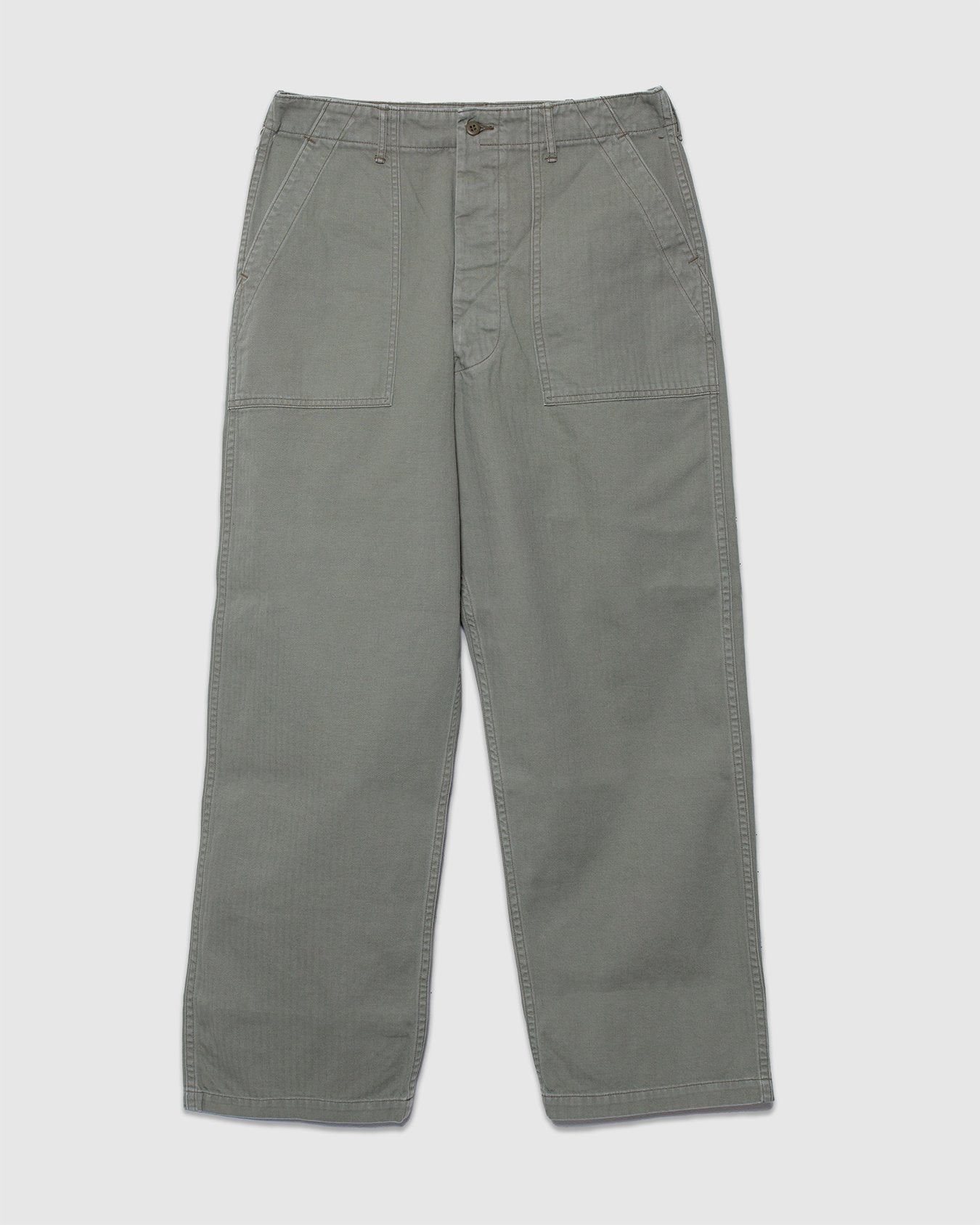 Herringbone Twill Summer Fatigue Pants - Green