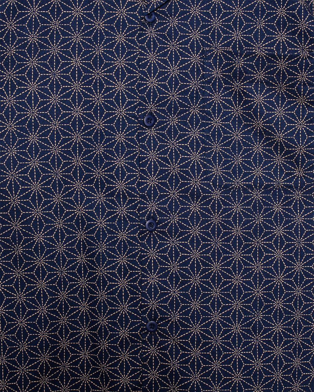 Wagara Navy Camp Collar Shirt