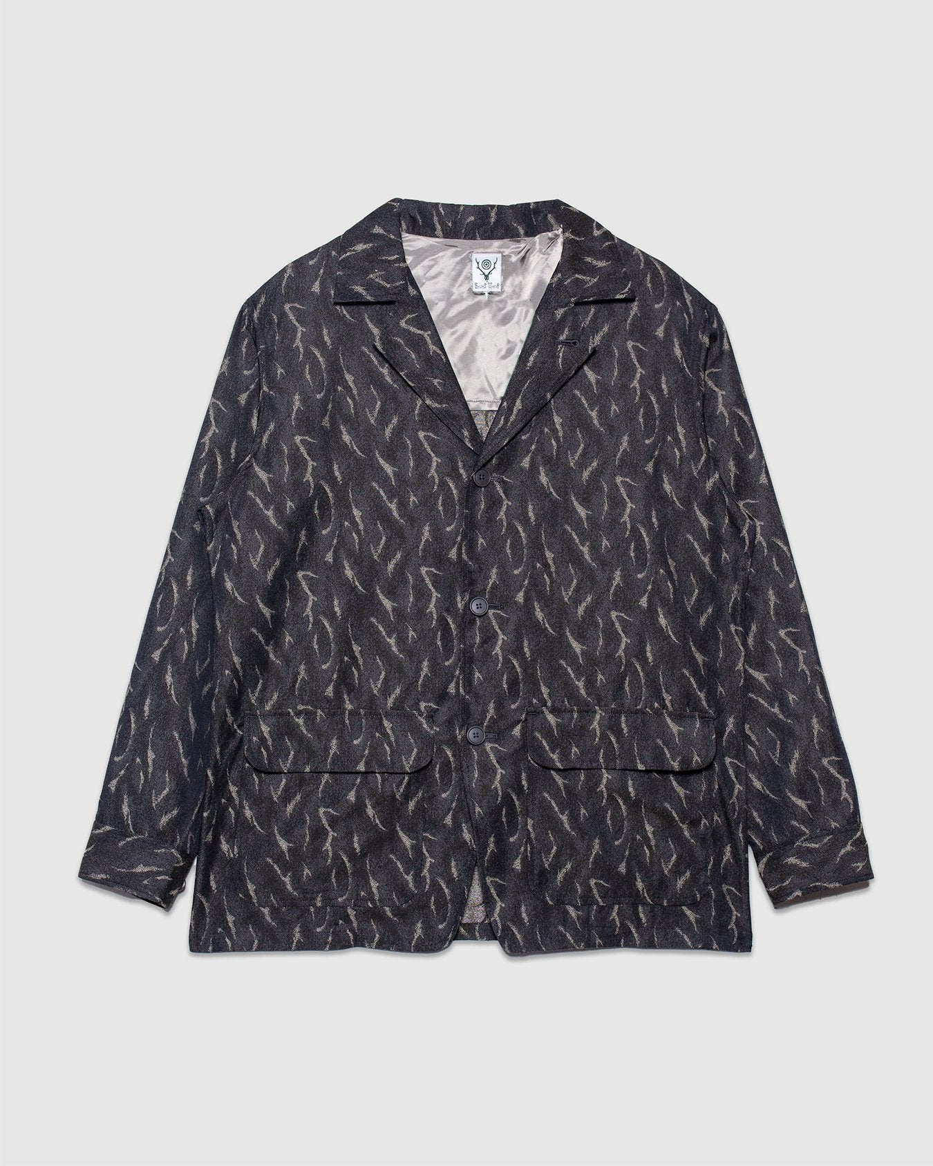 Deer Horn Camo Jacquard Pen Jacket - Olive