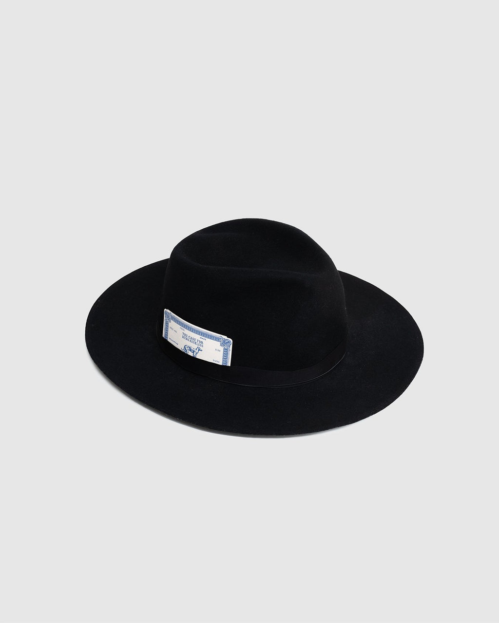 100% Wool Narrow Ribbon 22 Hat - Black