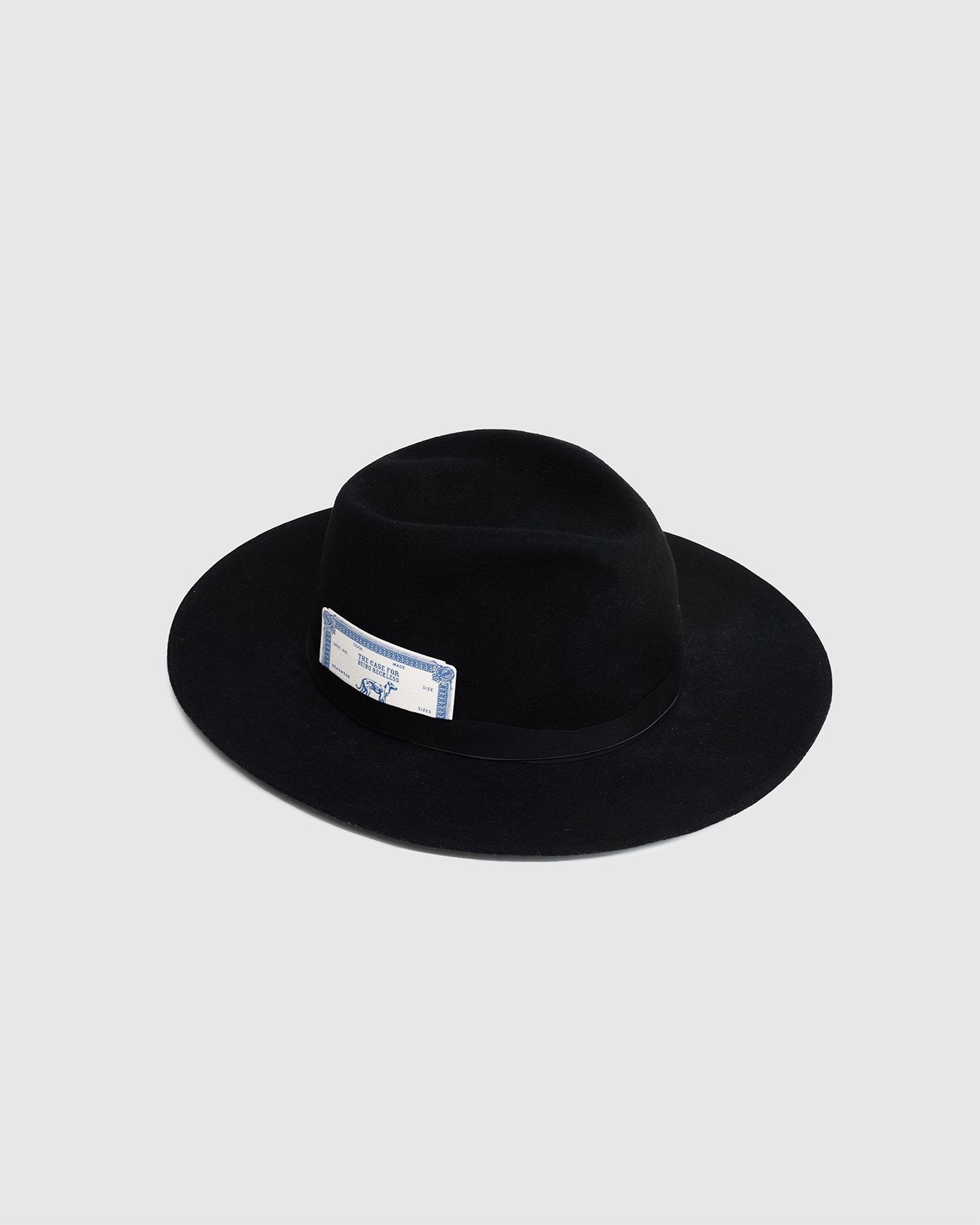 100% Wool Narrow Ribbon 22 Hat - Black