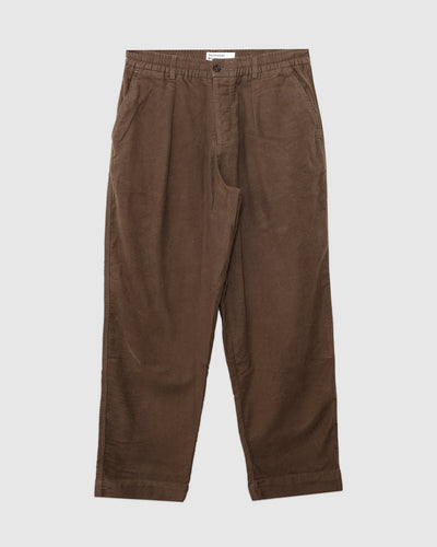 Pleated Track Pant Khaki Comfort Moleskin