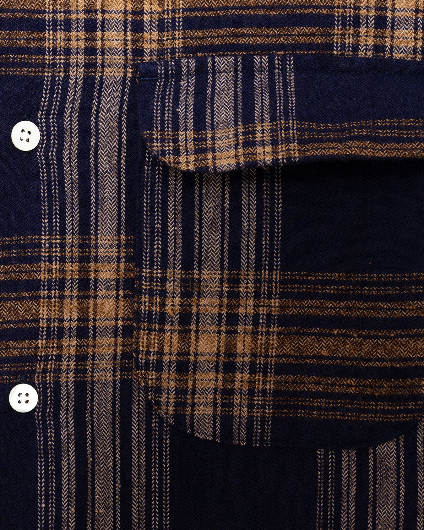 Vincent Nep Herringbone Plaid Shirt Khaki