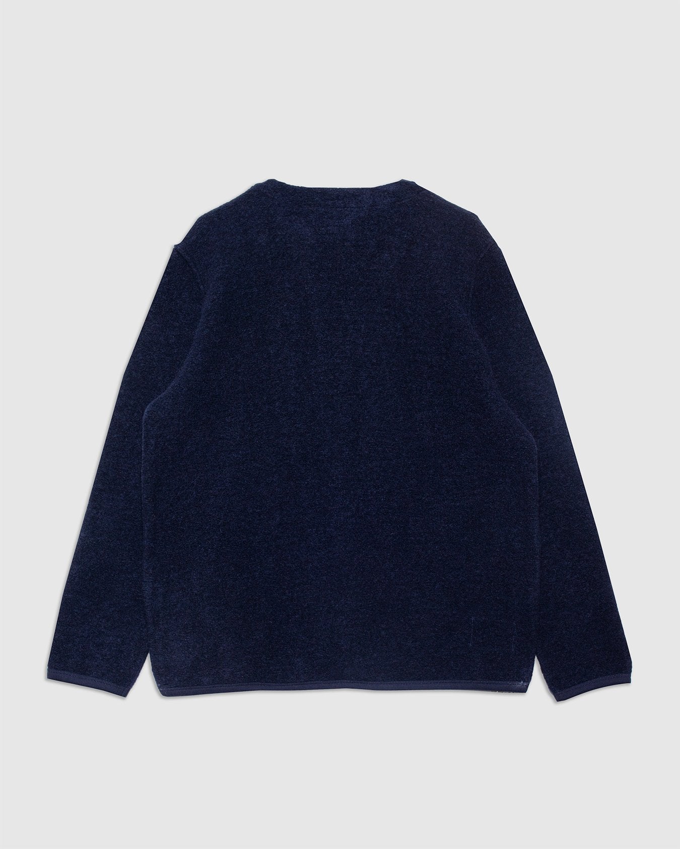 Cardigan Navy Wool Fleece