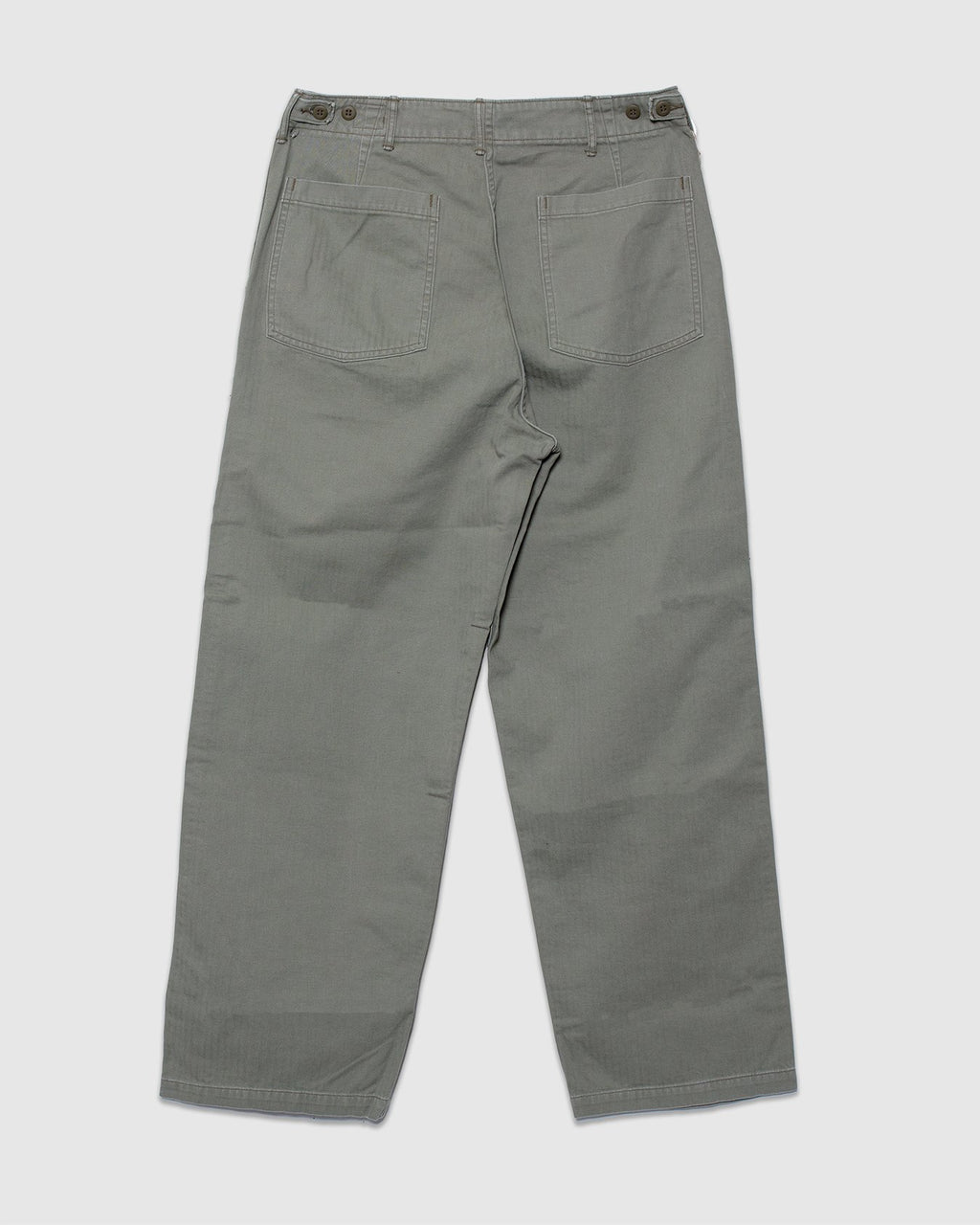 Herringbone Twill Summer Fatigue Pants - Green