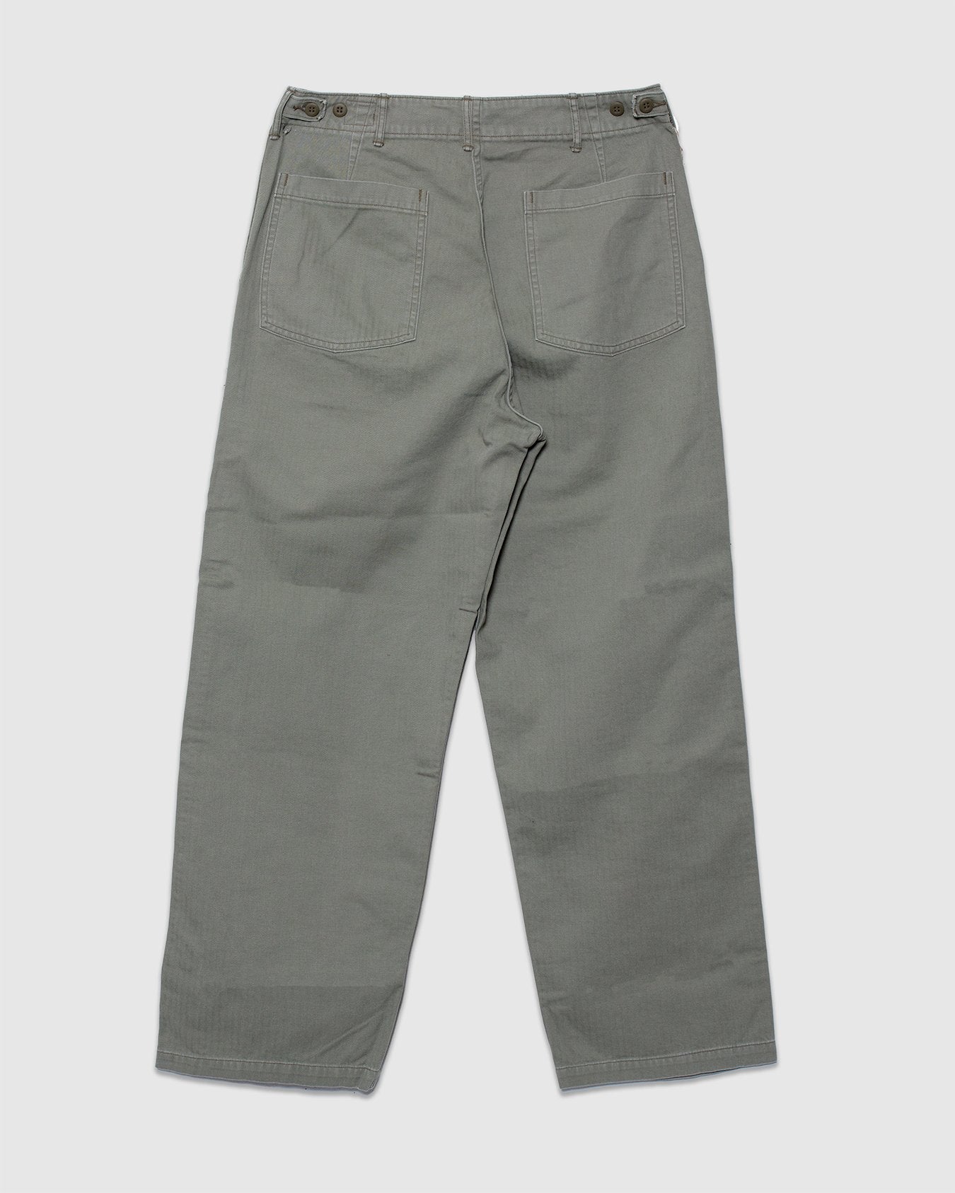 Herringbone Twill Summer Fatigue Pants - Green
