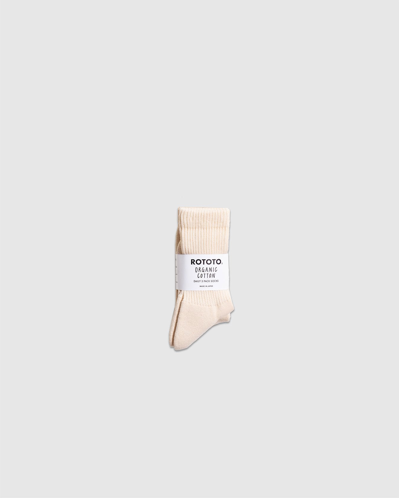 Organic Daily 3 Pack Socks - Ecru