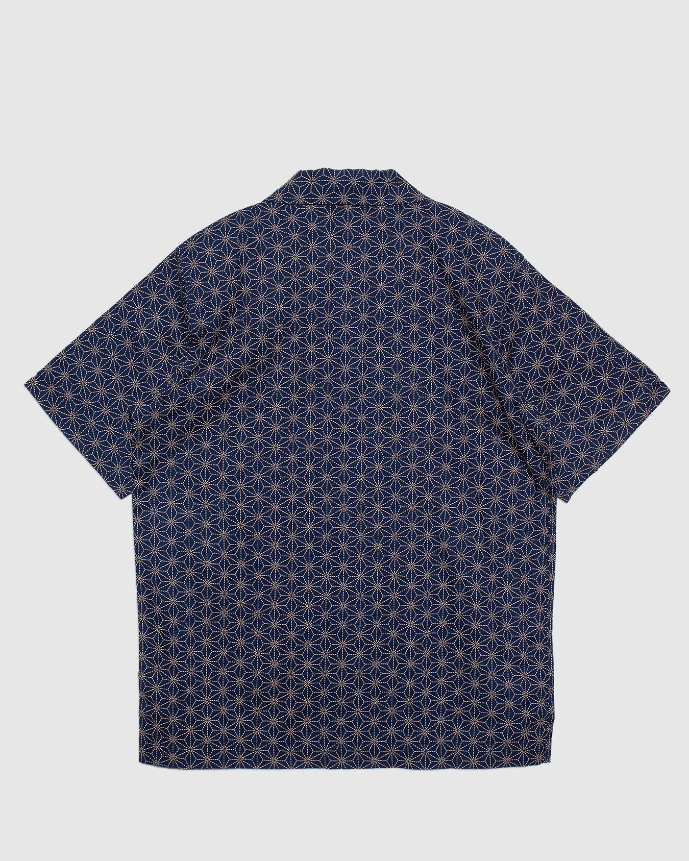 Wagara Navy Camp Collar Shirt