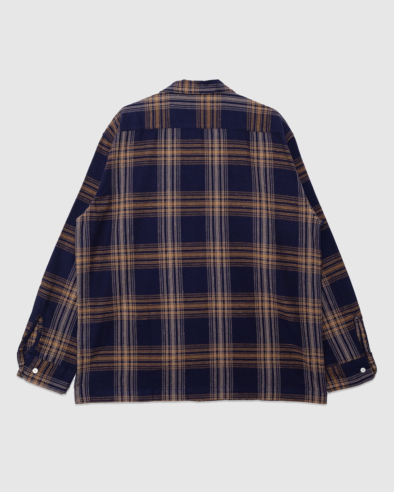 Vincent Nep Herringbone Plaid Shirt Khaki