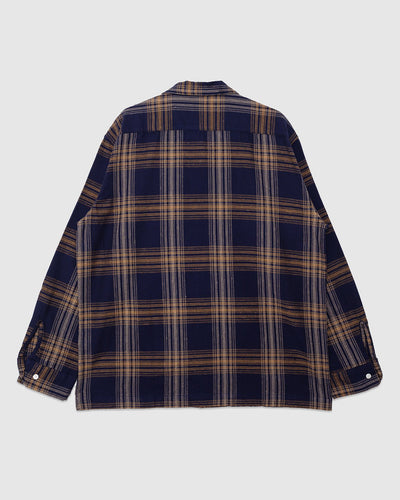 Vincent Nep Herringbone Plaid Shirt Khaki