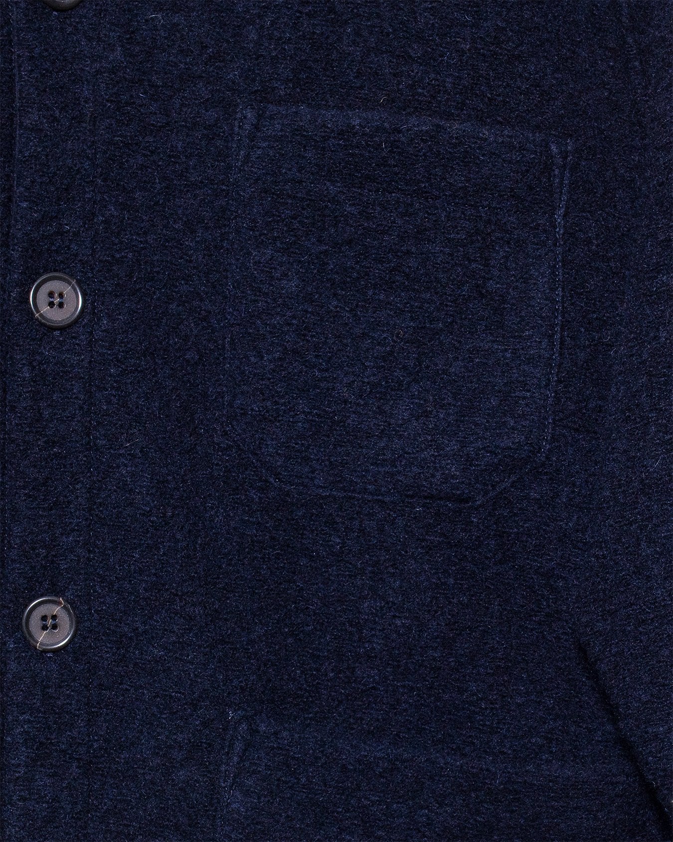 Cardigan Navy Wool Fleece