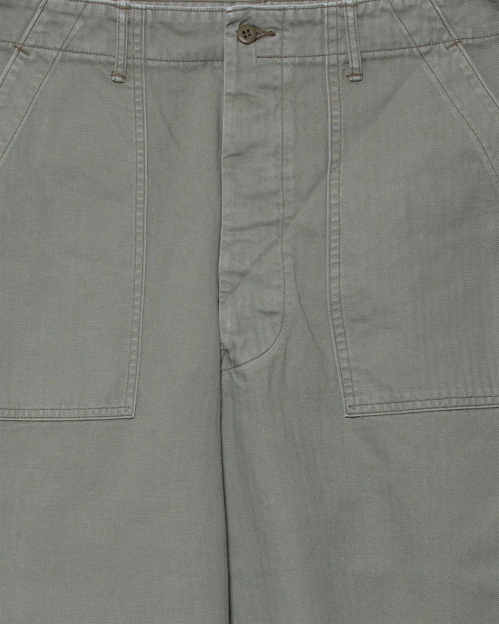 Herringbone Twill Summer Fatigue Pants - Green