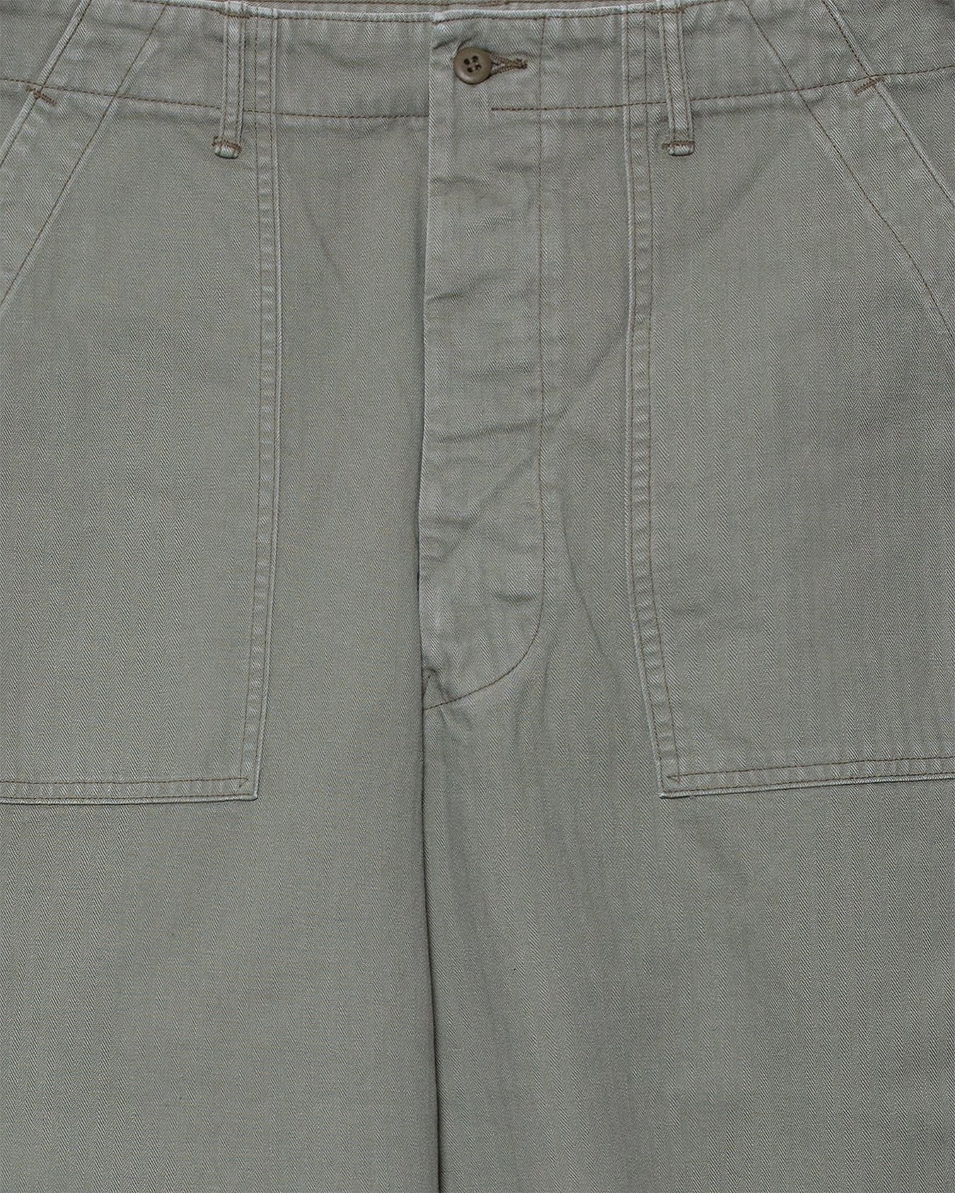Herringbone Twill Summer Fatigue Pants - Green