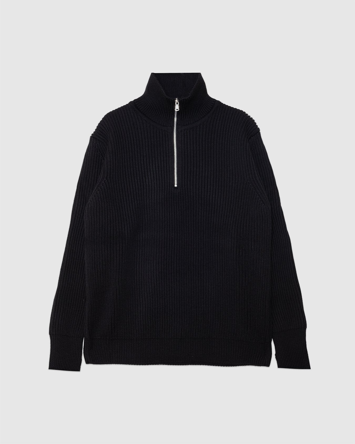 Navy Half-Zip Black